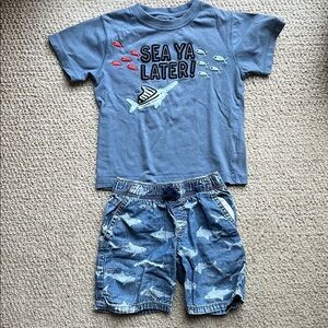Gymboree Blue Shark T-Shirt and Shorts Set